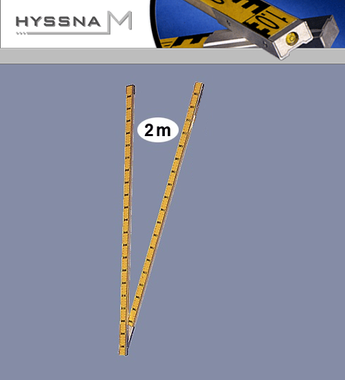 Geostång 2m, 2-delad, med libell & fjädervikning