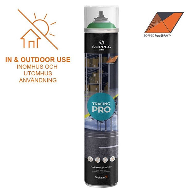 LINJEMARKERINGSFÄRGEN SOPPEC TRACING PRO GRÖN 6-pack