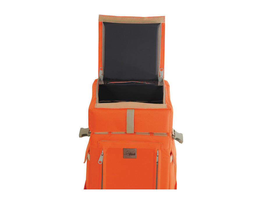 Front-loading SECO backpack for total stations