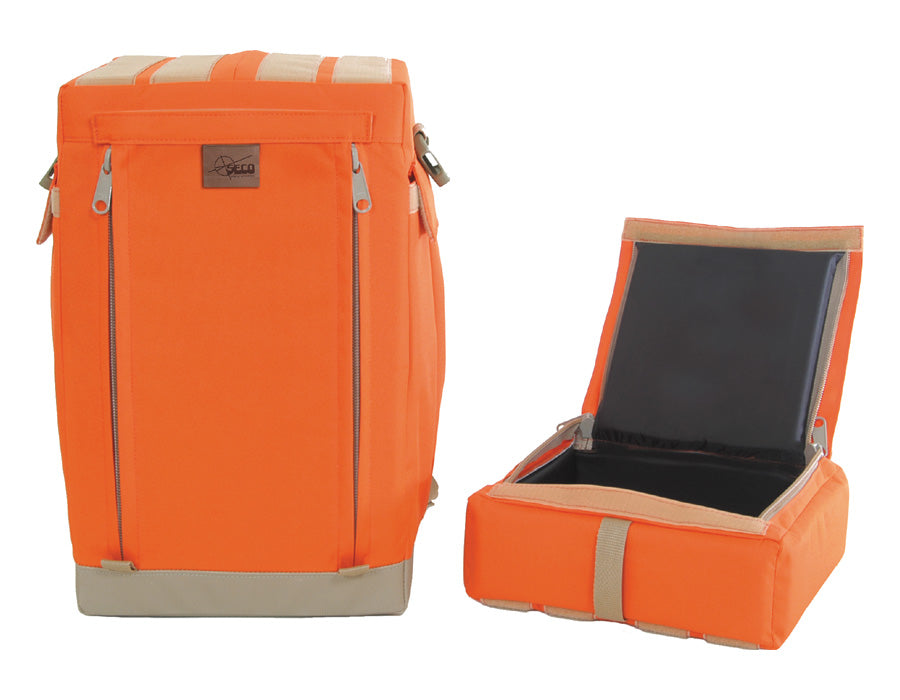 Front-loading SECO backpack for total stations