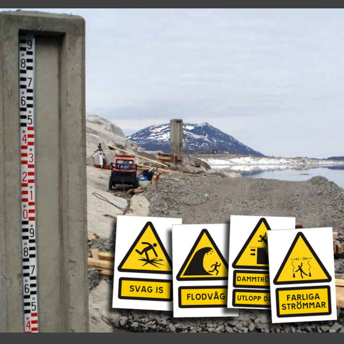 Vattenståndsmätare / Pegelskala 1m i aluminiumprofil
